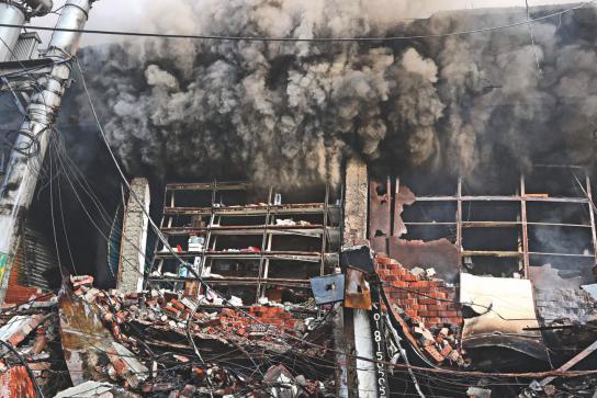 A devastating fire reduced much of the DCC Market at Gulshan-1